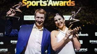Sportler des Jahres und Skifahrer Marco Odermatt und Sportlerin des Jahres und Tennisspielerin Belinda Bencic (rechts).